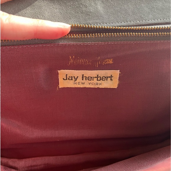 Vintage Slate Grey Neiman Marcus Jay Herbert Crossbody Purse - Picture 5 of 8